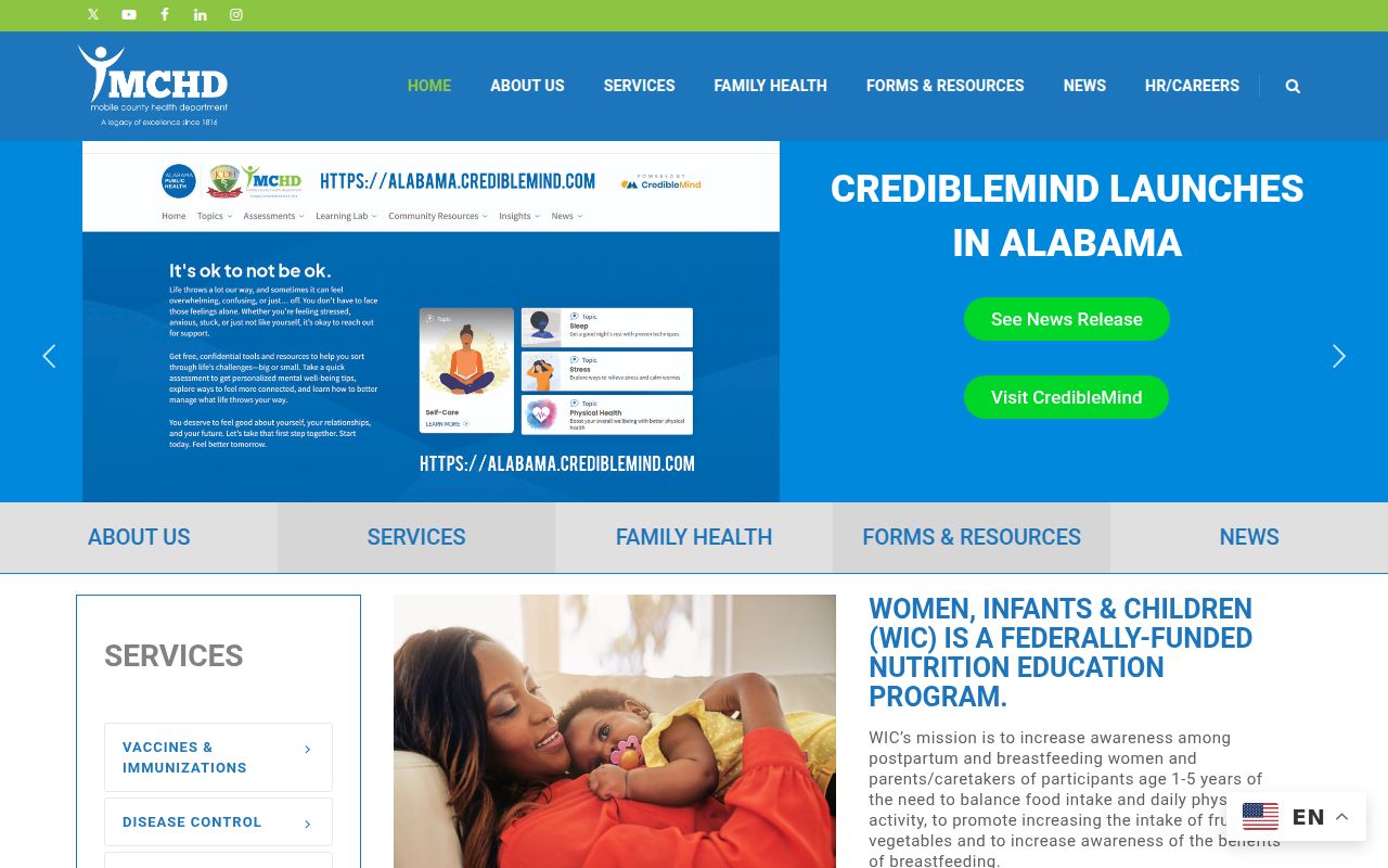 Mobile County Health Department vital records page