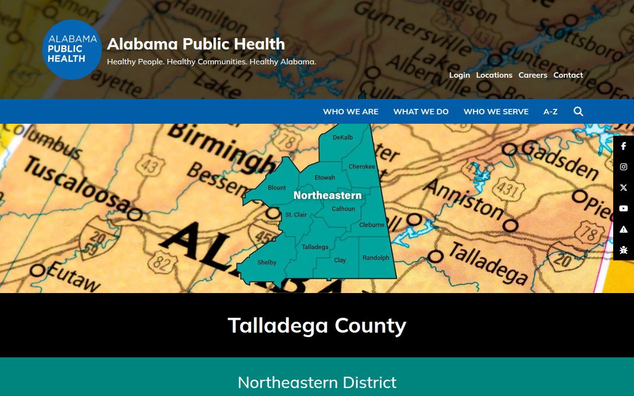 Talladega County Health Department ADPH page